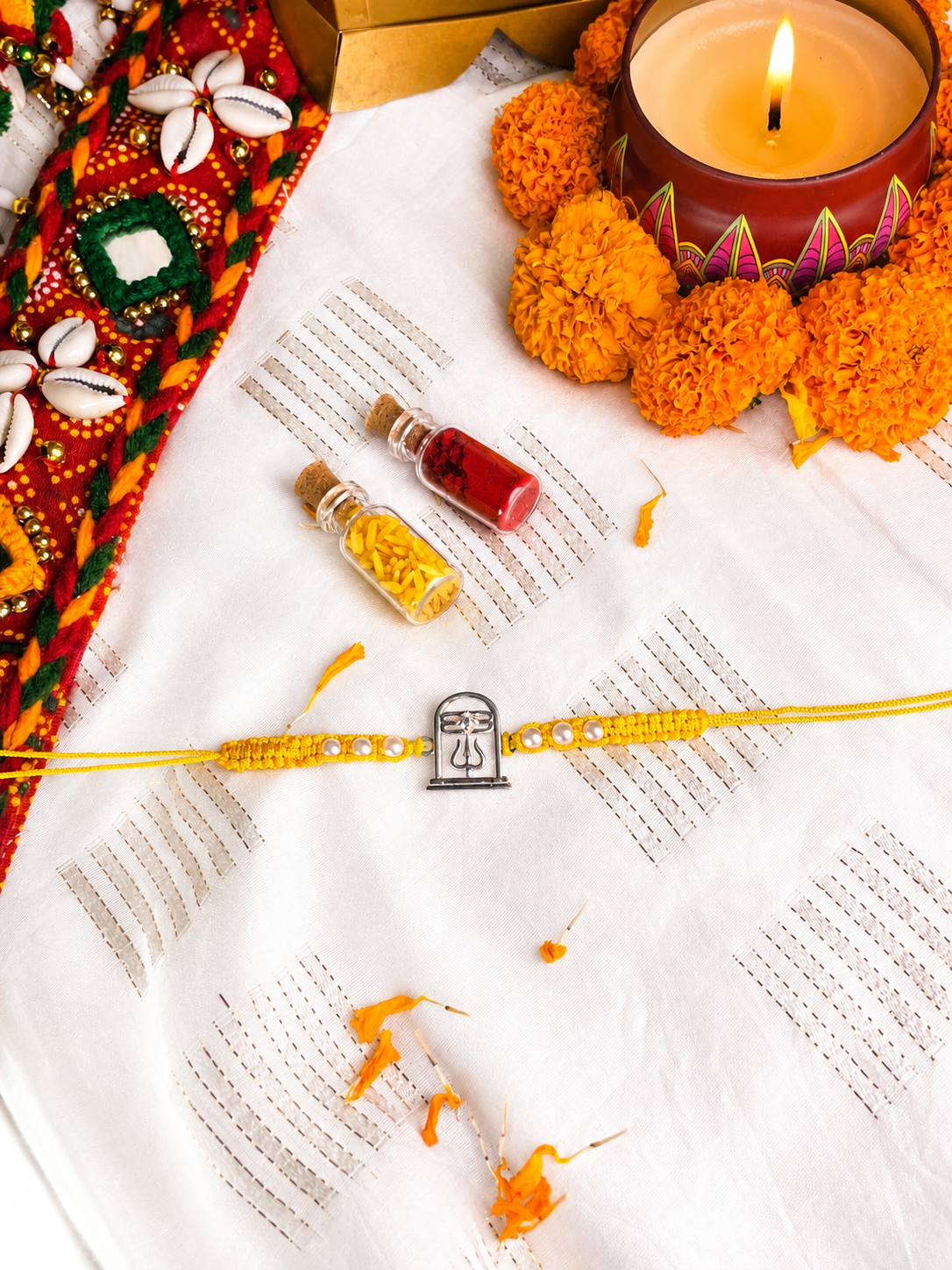 Shivling Silver Rakhi