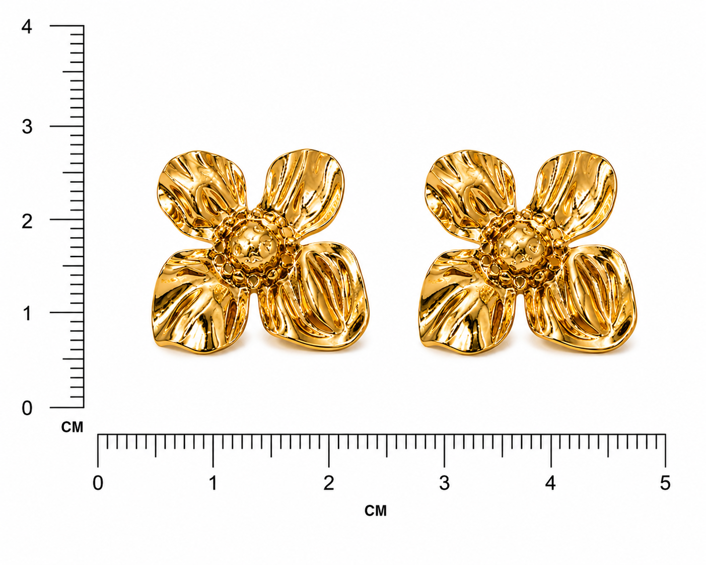 Gold Floral Earrings