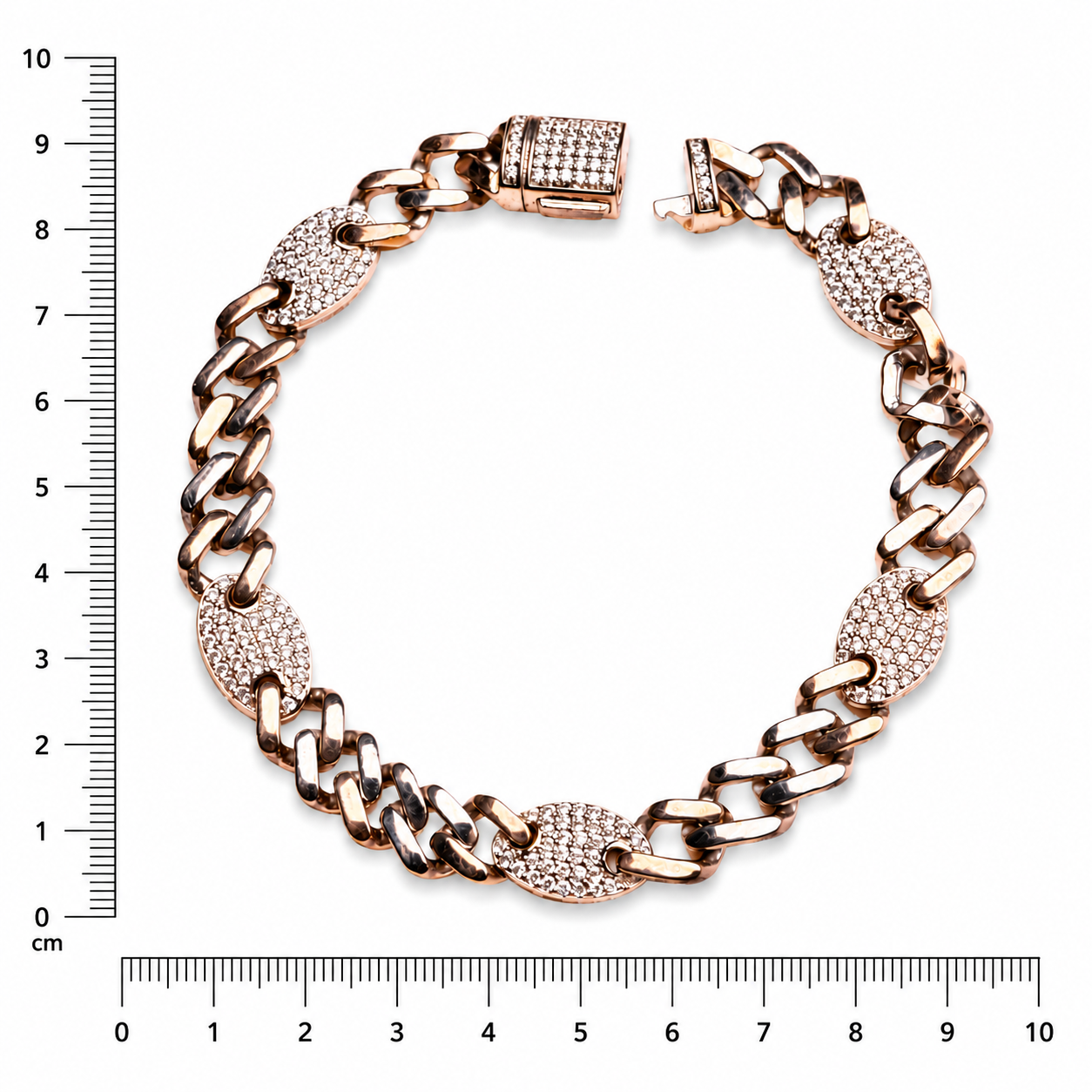 Studded Link Chain Silver Bracelet