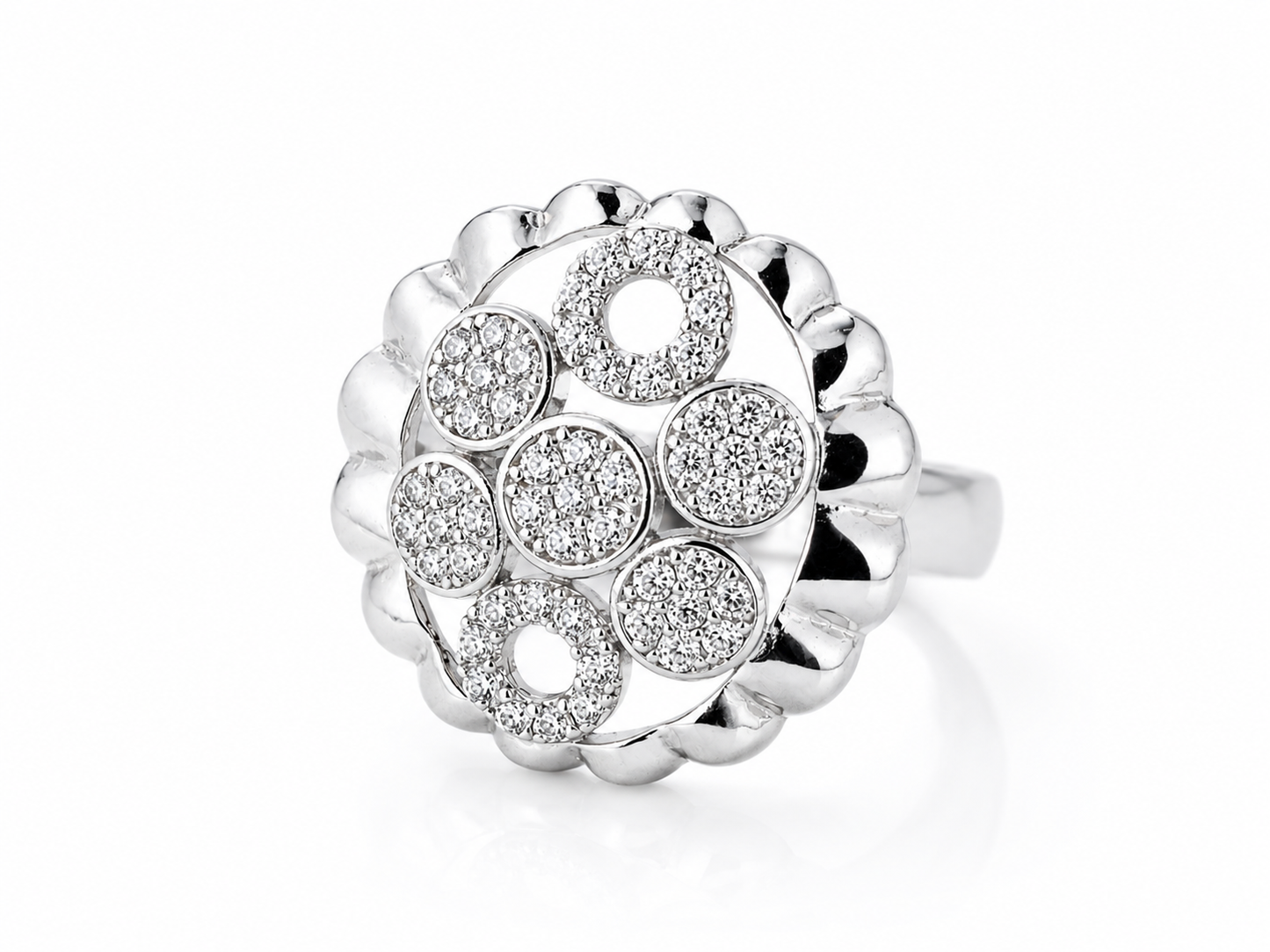 Circles Studded Cocktail Ring