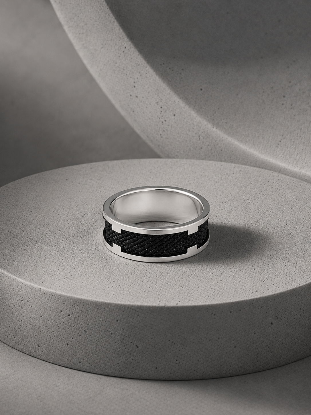 Black Silver Ring Band