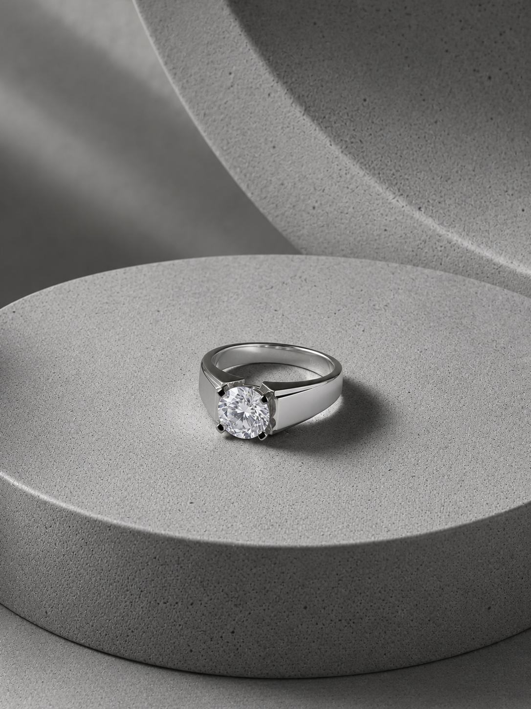 Solitaire Silver Ring For Him