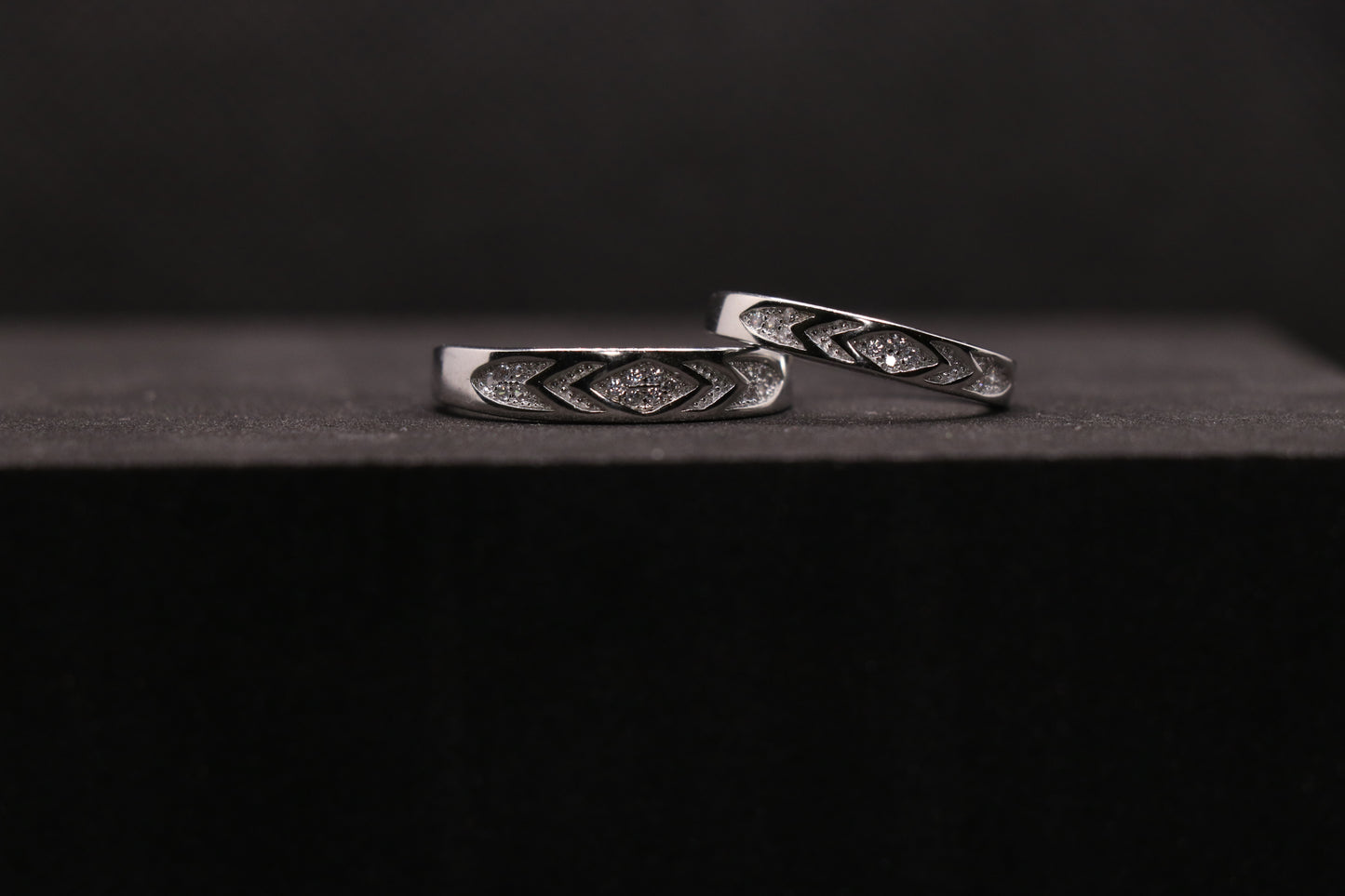 Diamond Studded Couple Bands