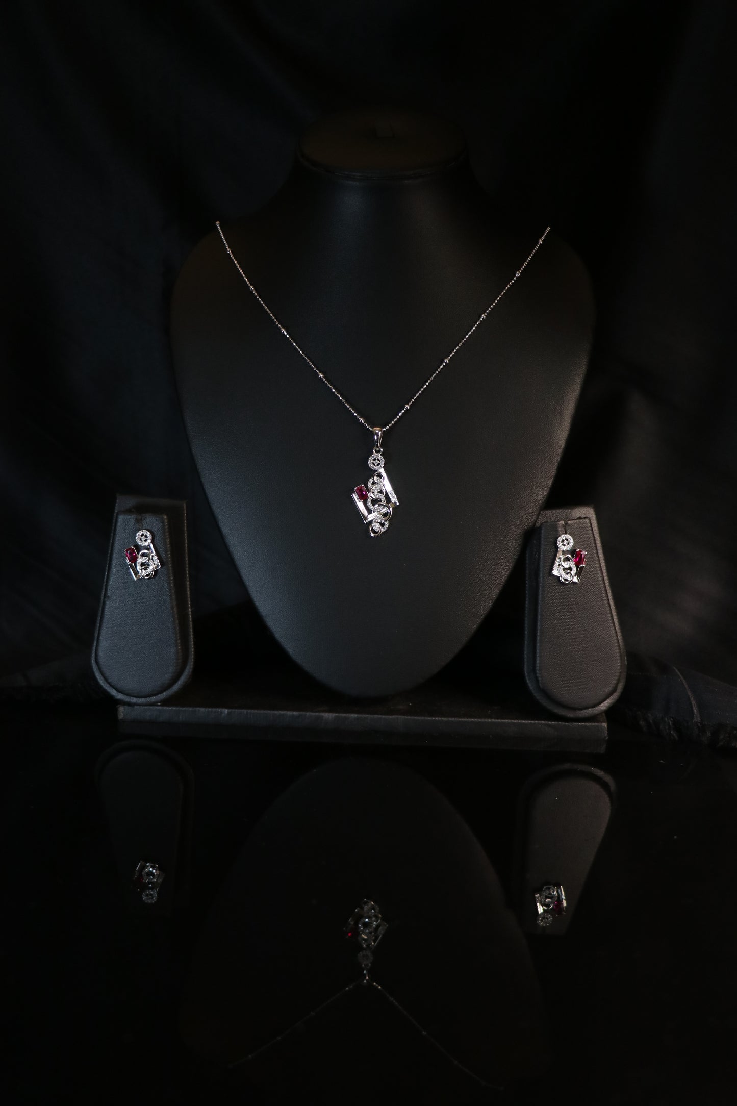 Red Gemstone Silver Pendant