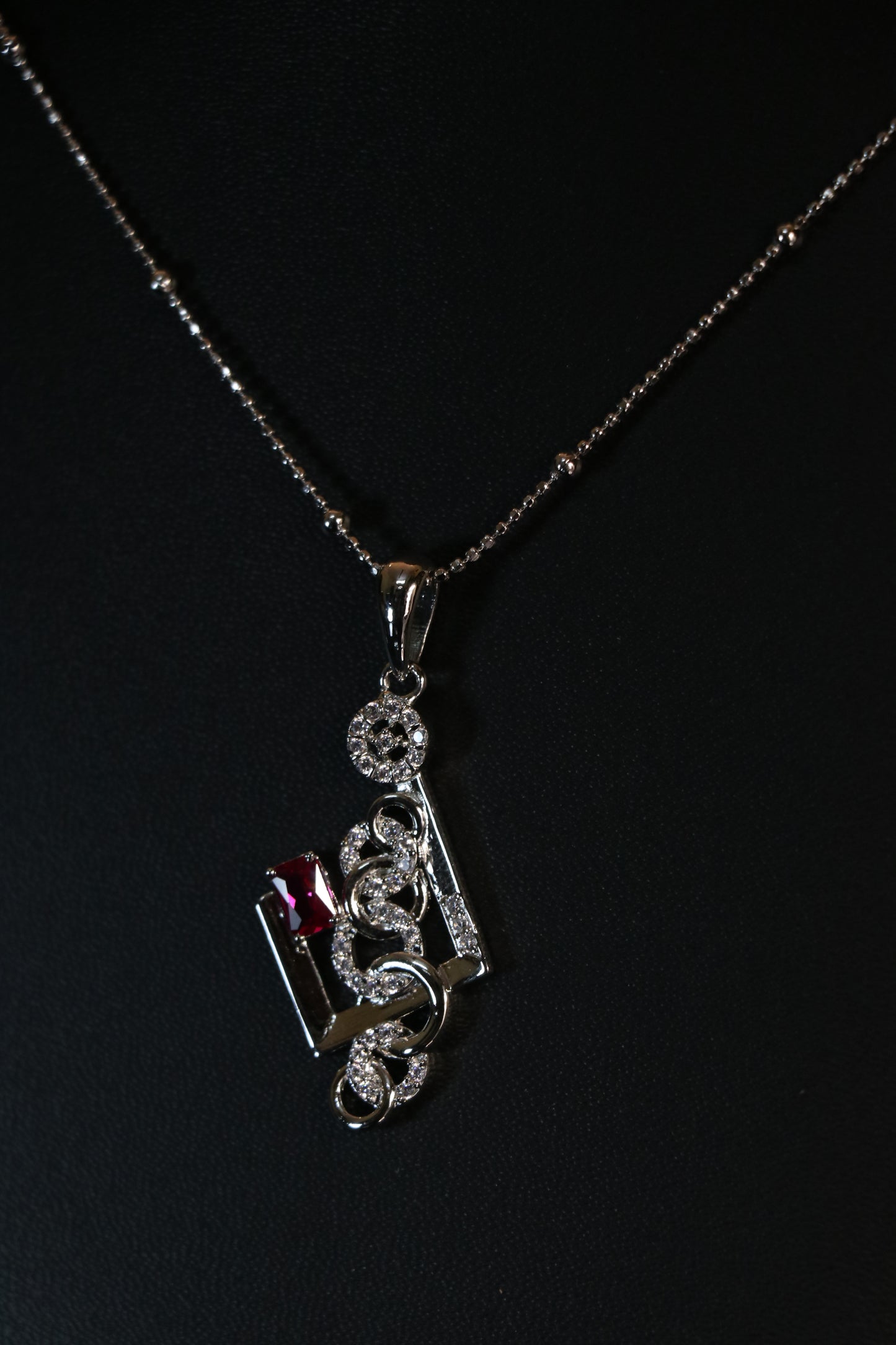 Red Gemstone Silver Pendant