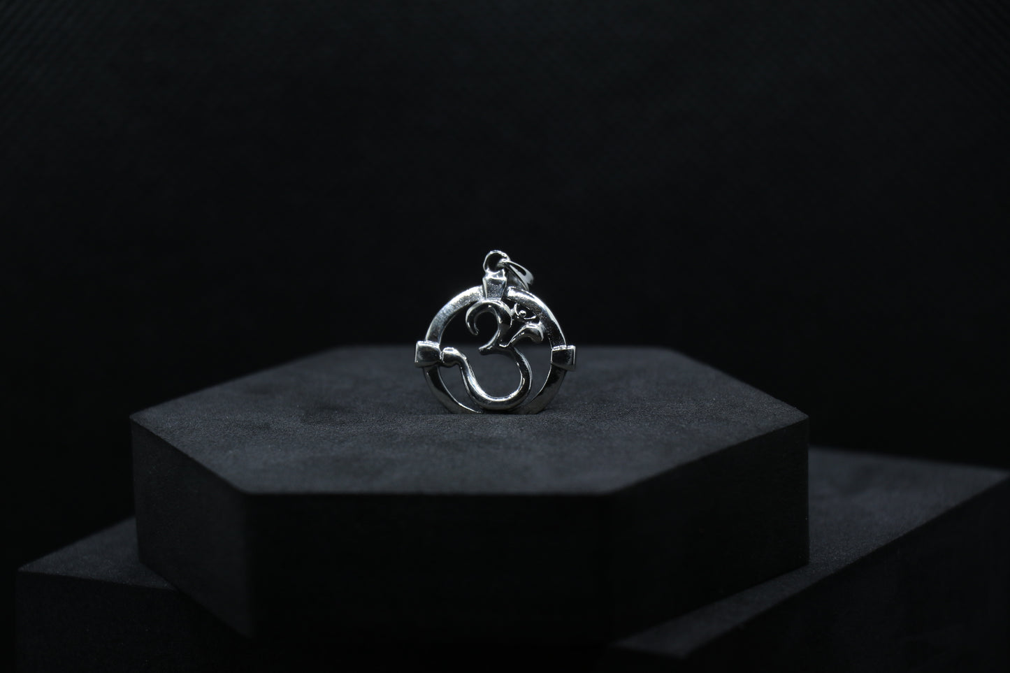 AUM Oxidised Silver Pendant