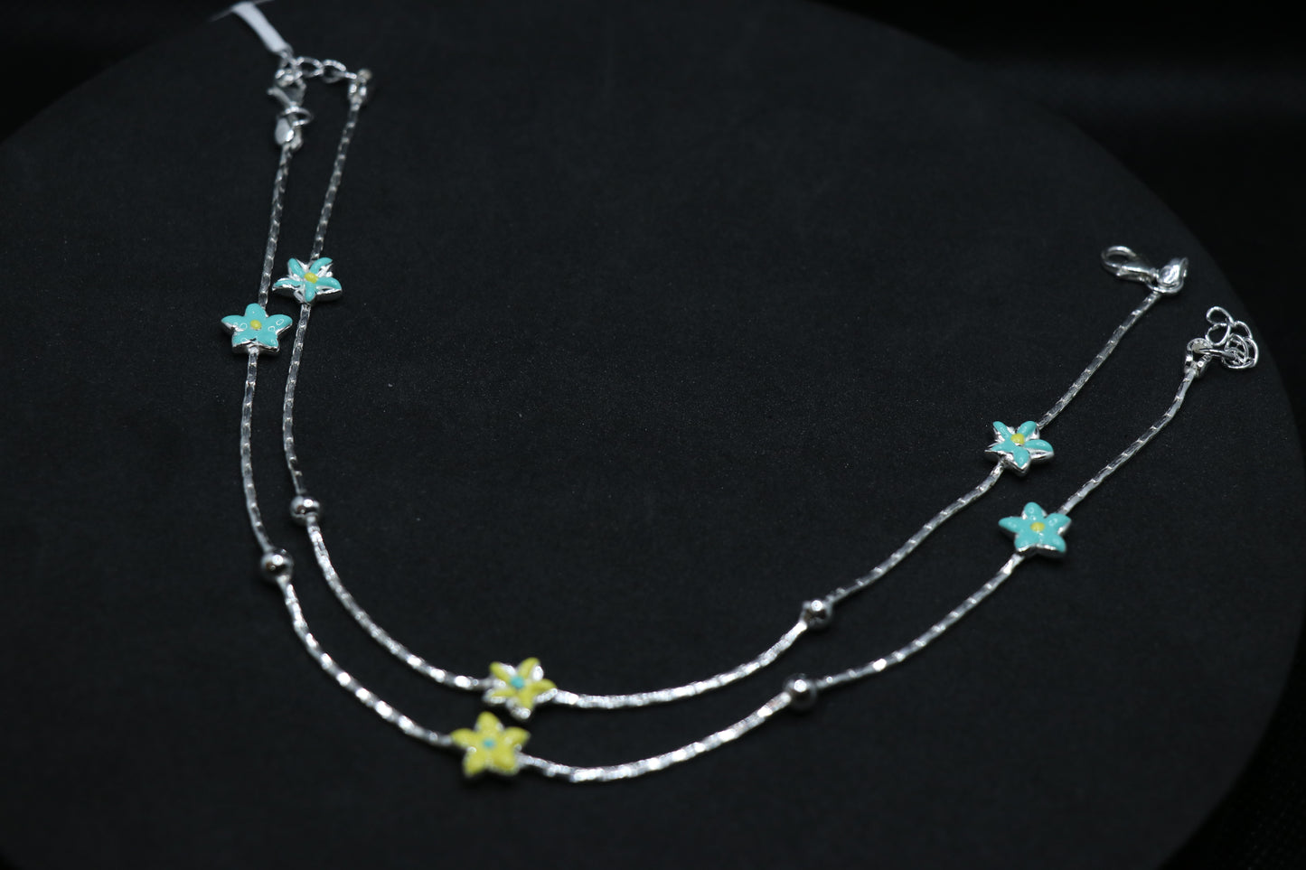 Bloom Silver Anklets