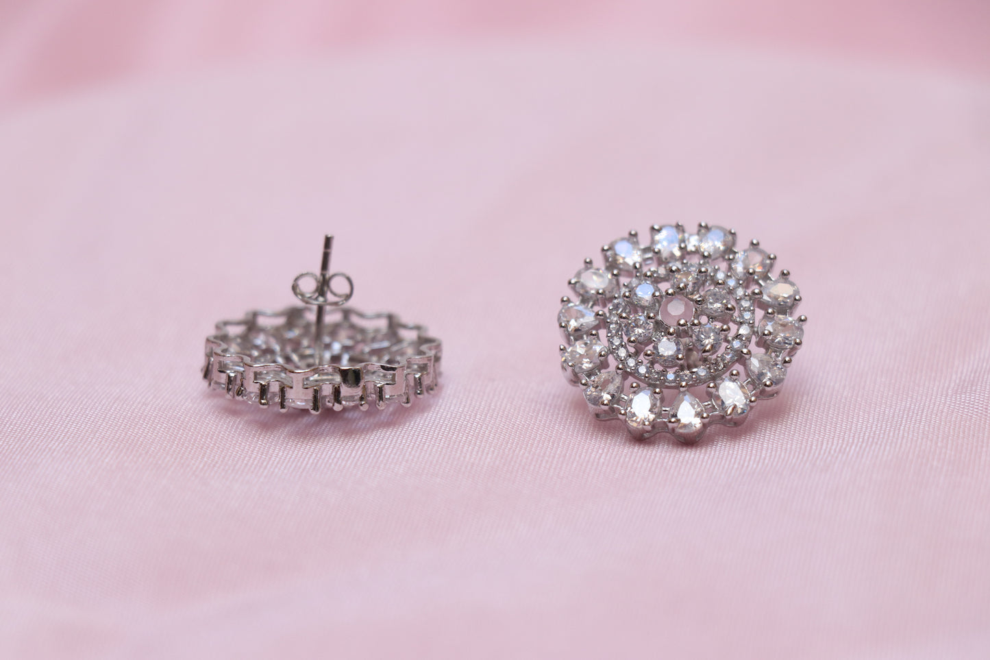 Starlight Cluster Silver Earrings