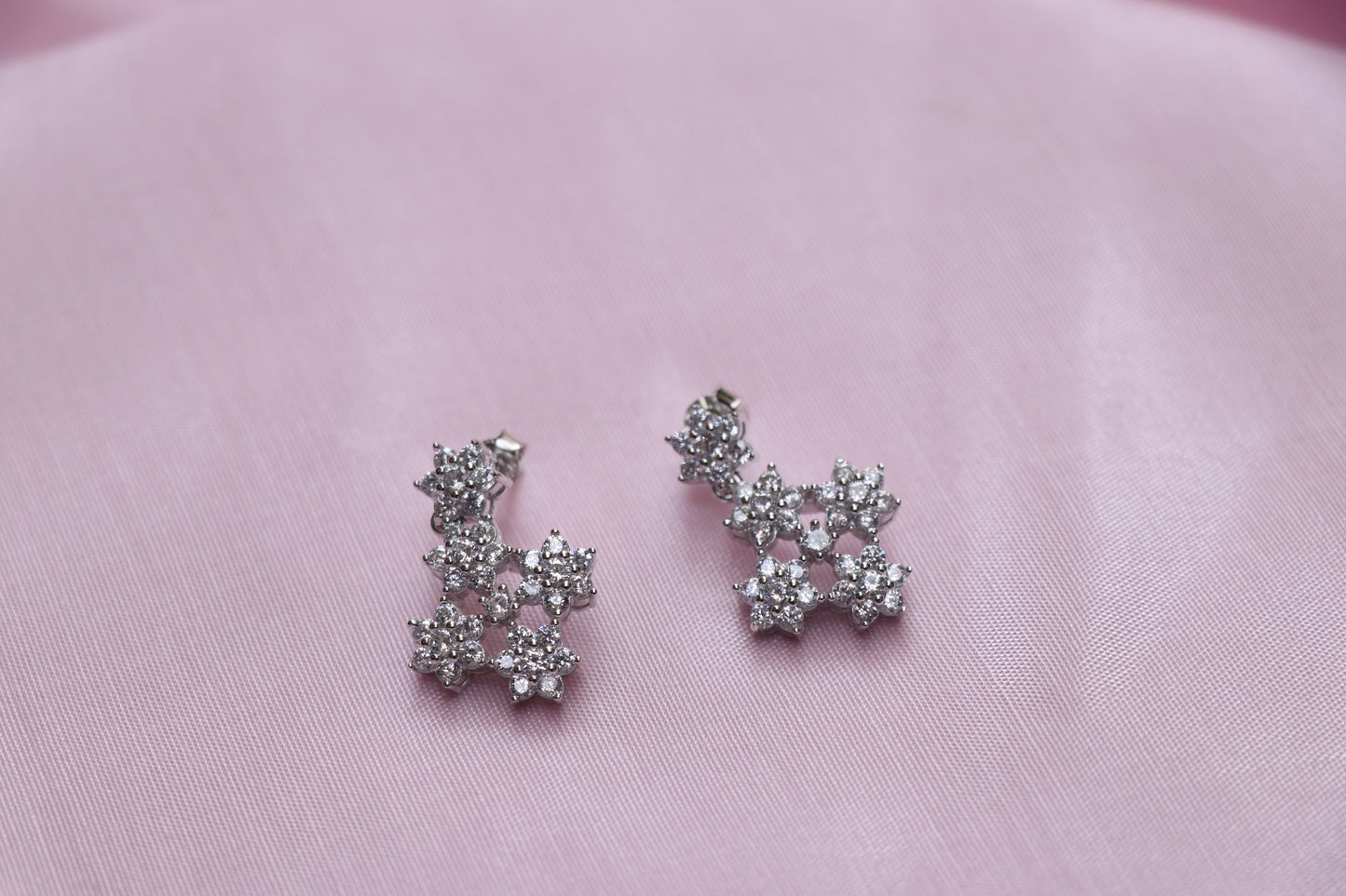 Rhodium-Plated Stone Studded Necklace & Earrings Set