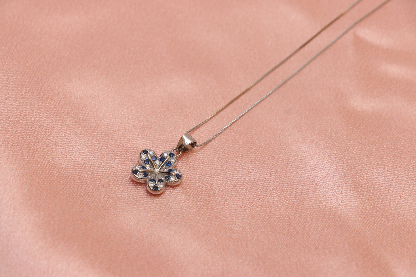 Floral Blue Pendant Set