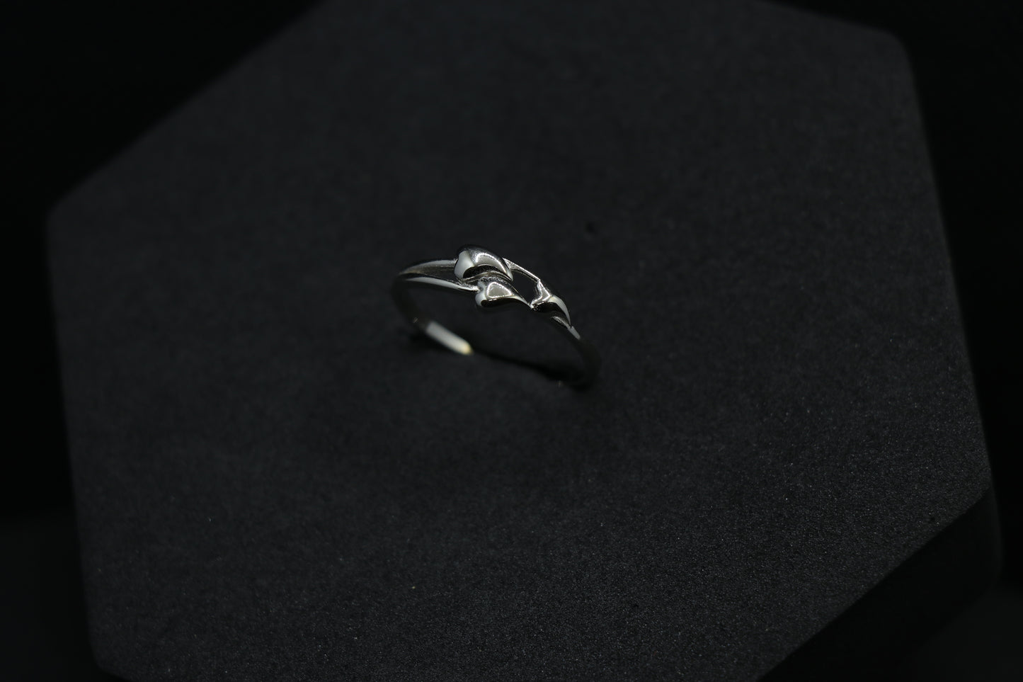 Plain Hearts Silver Ring