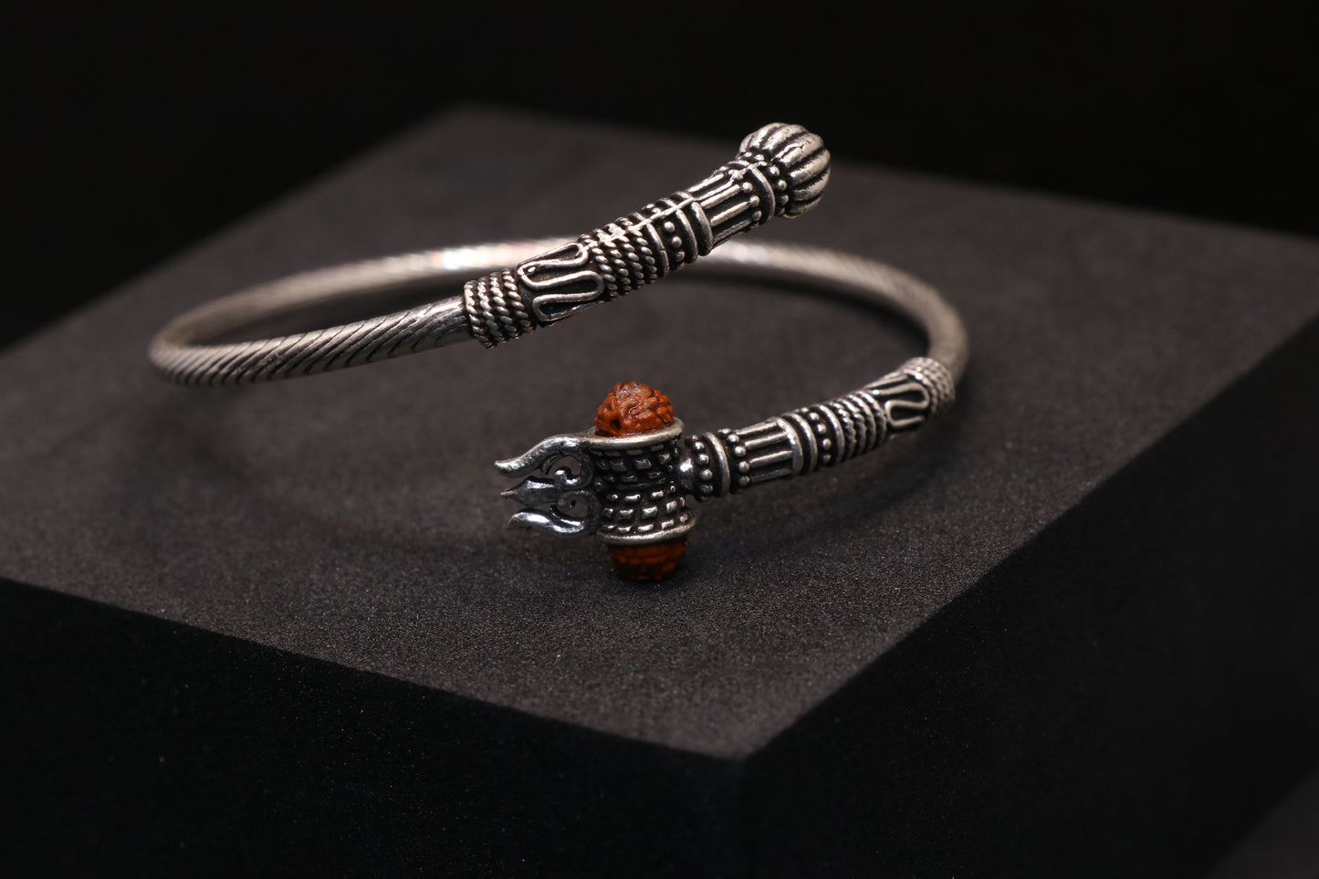 Shiv Trishool Silver Kada