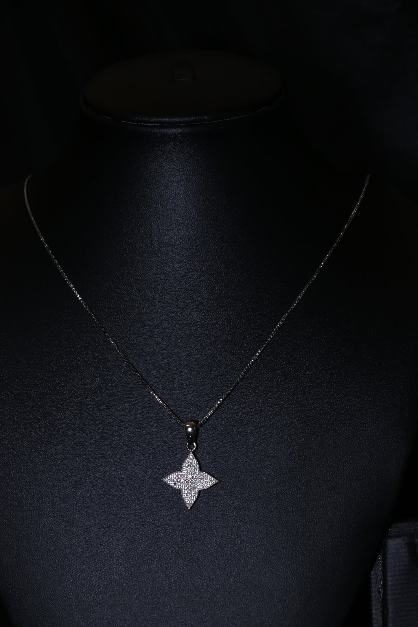 Diamond Studded Minimal Silver Pendant