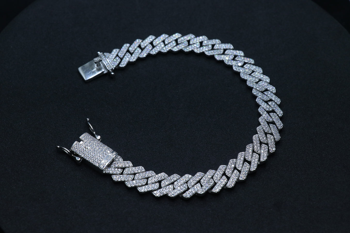 Diamond Studded Silver Bracelet