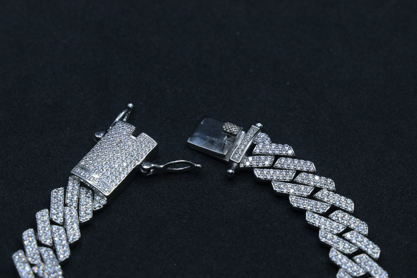 Diamond Studded Silver Bracelet