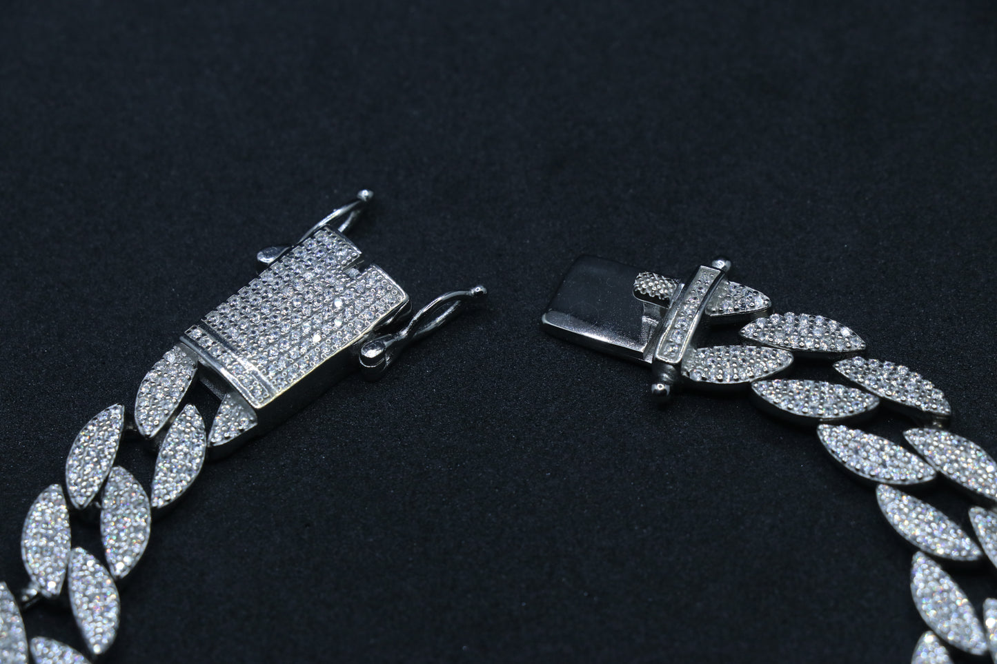 Diamond Studded Silver Bracelet