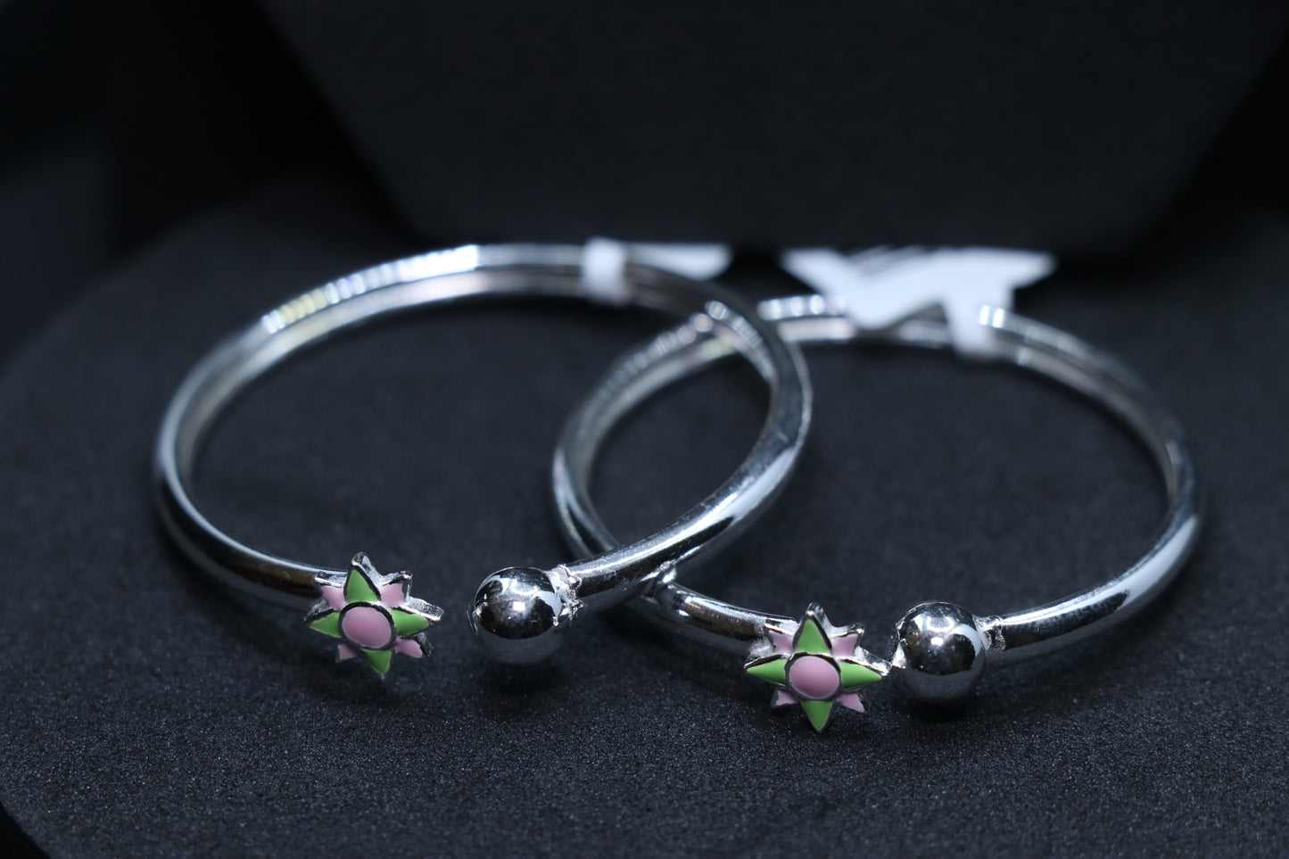 Flower Silver Baby Kada