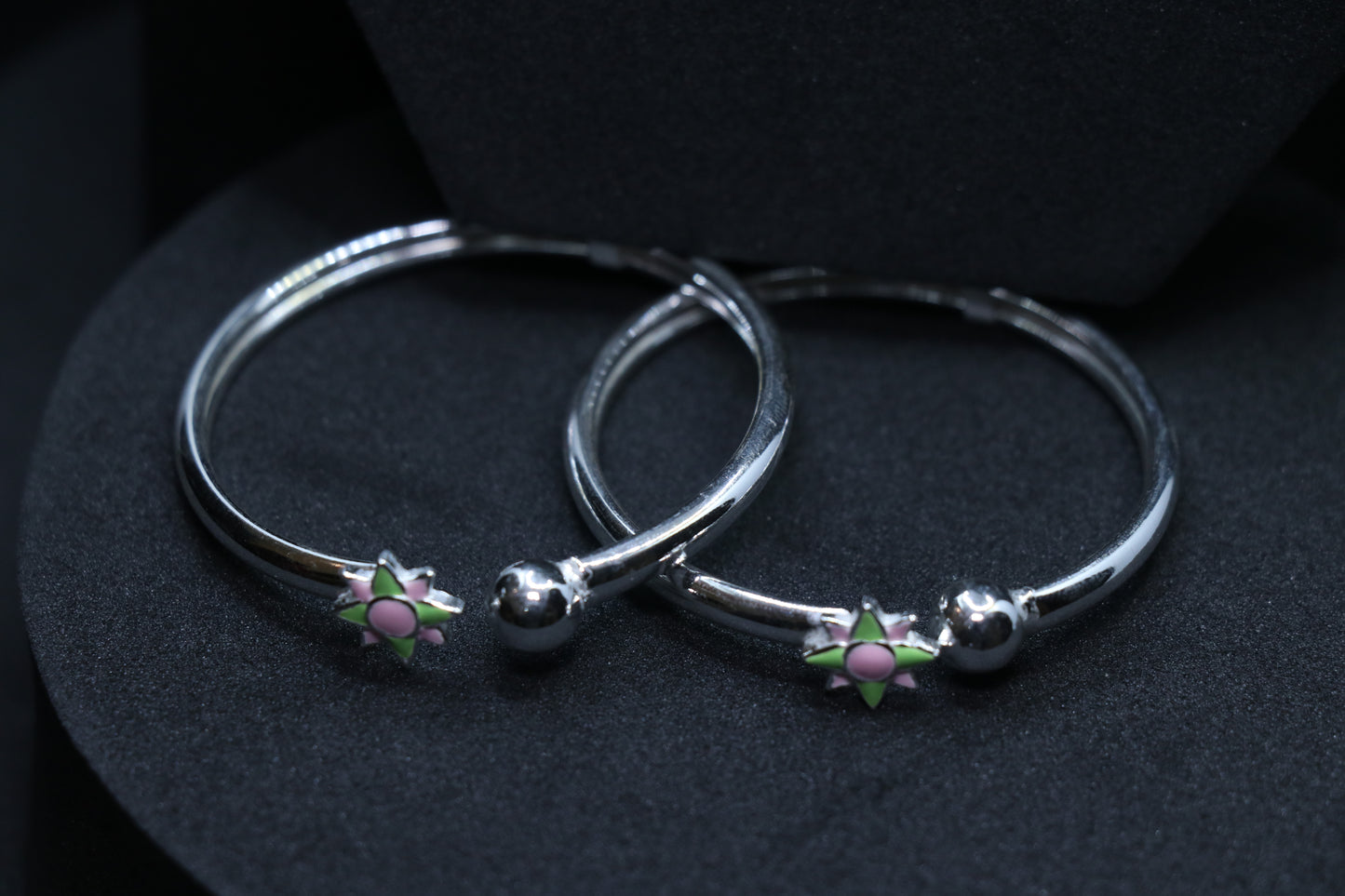 Flower Silver Baby Kada