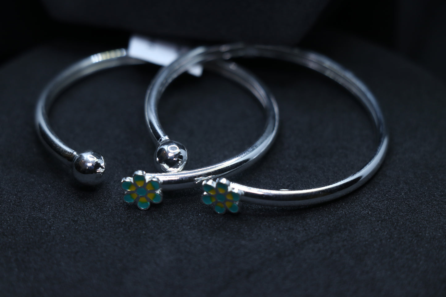 Flower Silver Baby Kada