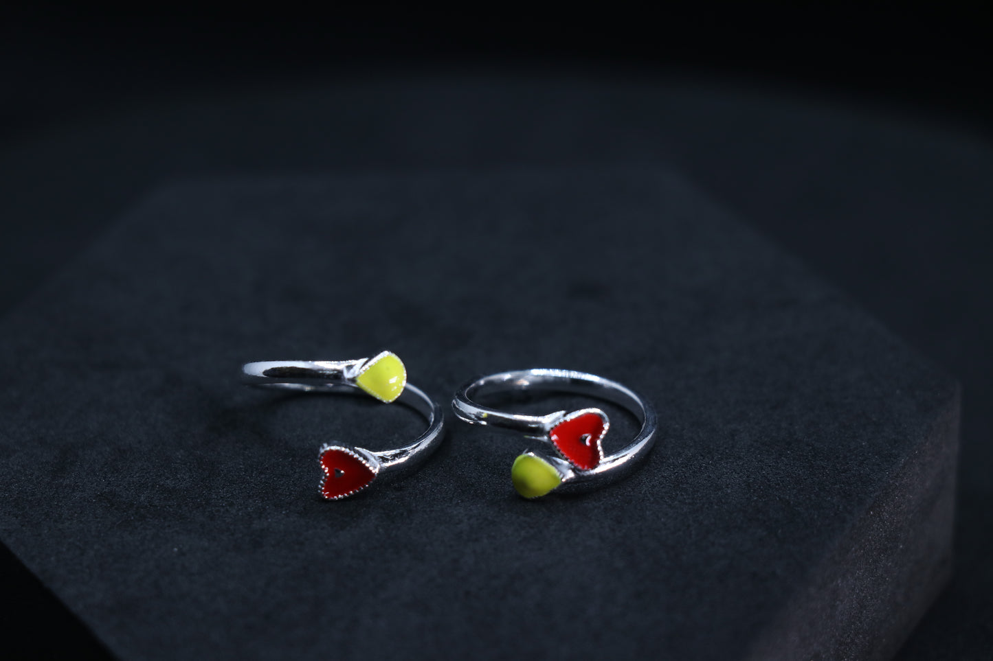 925 Silver Spiral Heart Toe Rings