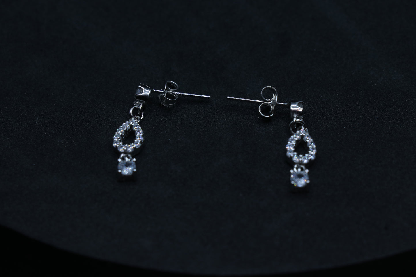 Solitaire Minimal Drop Earrings