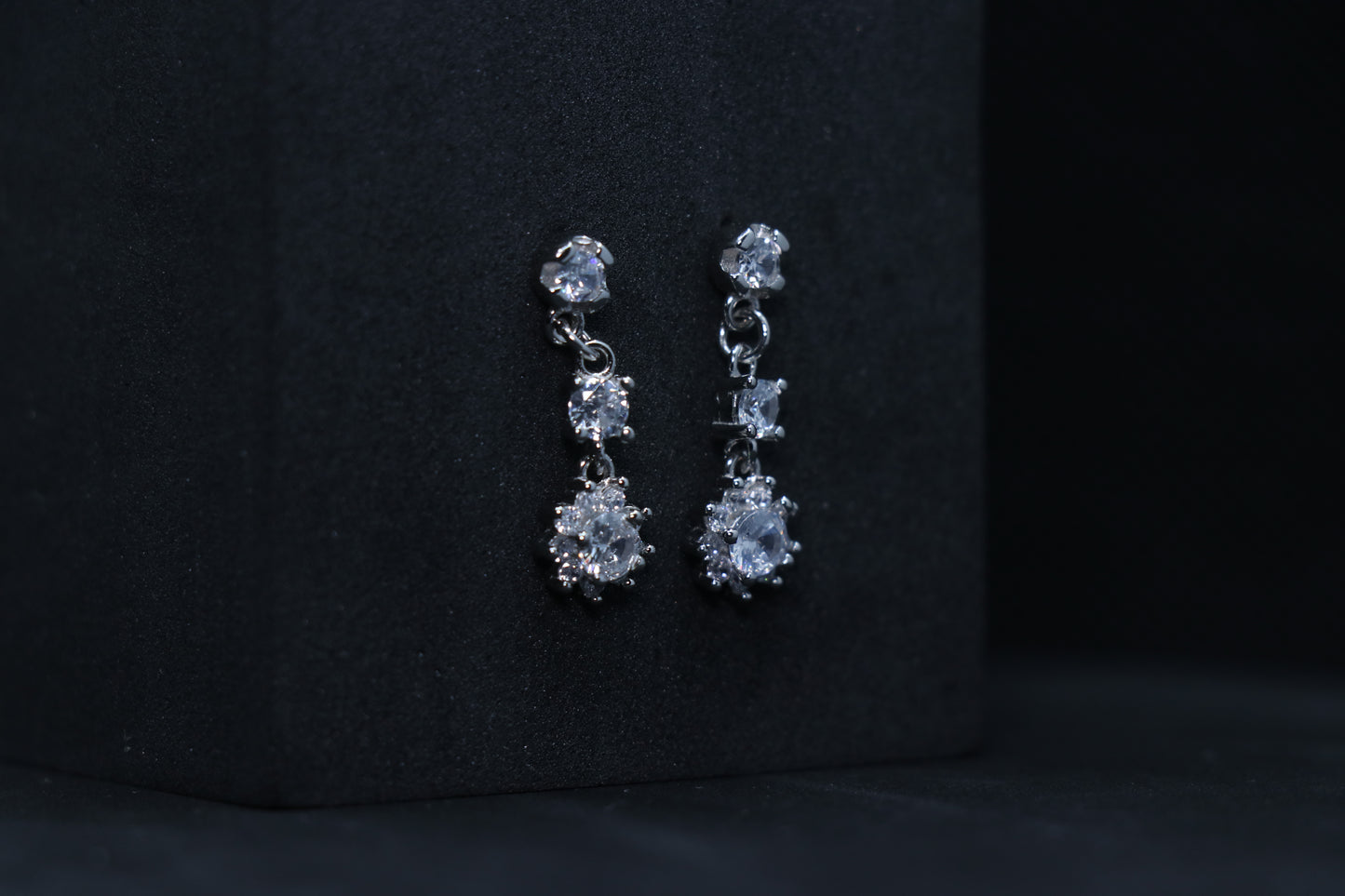 Solitaire Minimal Drop Earrings