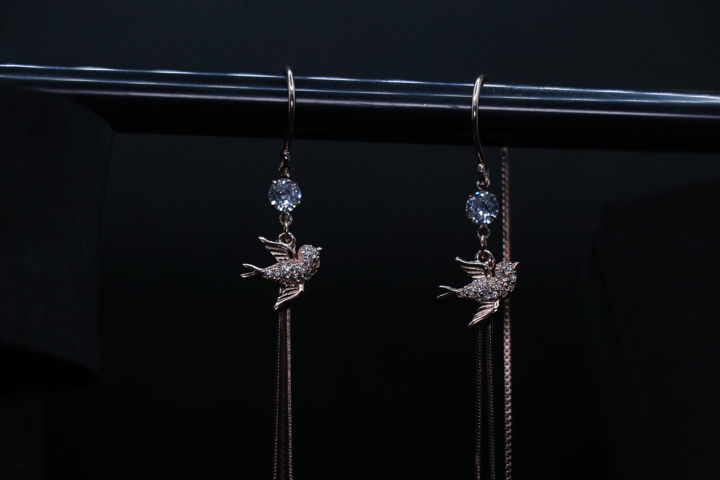 Birdy Rosegold Danglers Drop Earrings