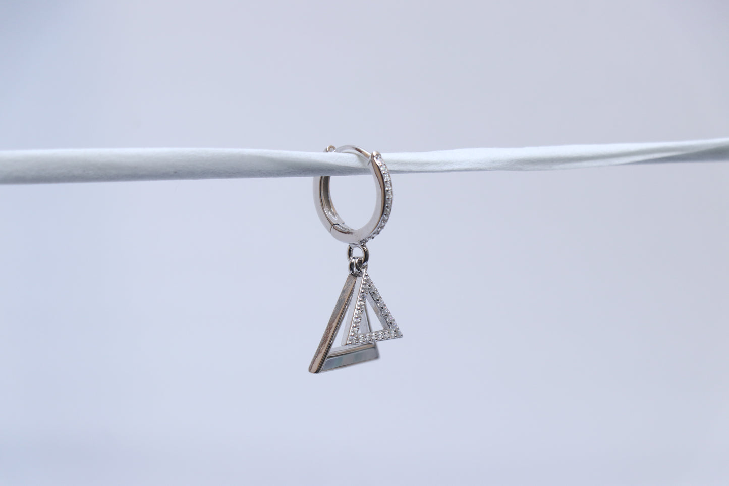 Triangle Diamond Studded Hoop Earrings