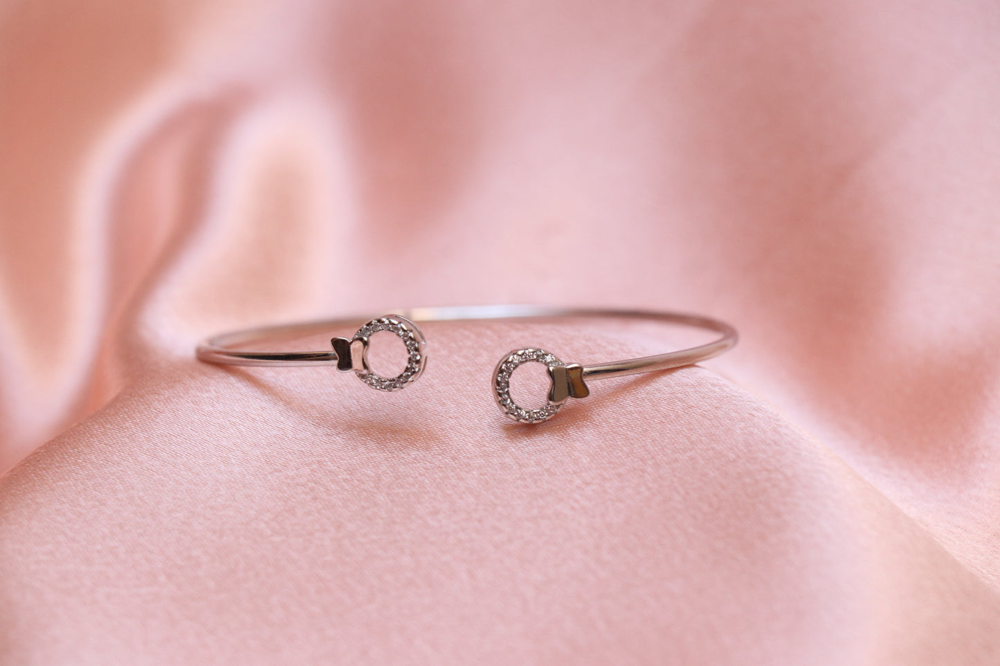 Round With Butterfly Silver Bracelet