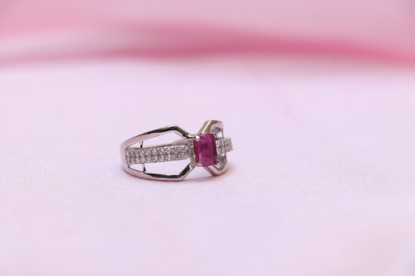 Ruby Diamond Studded Ring