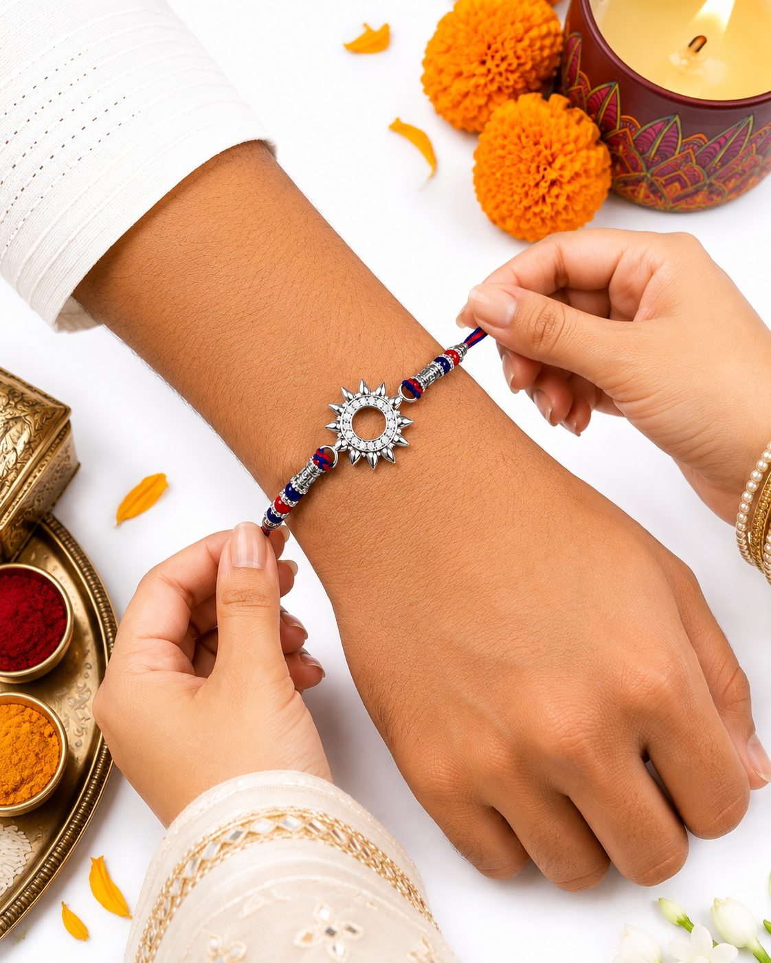 Surya Silver Rakhi