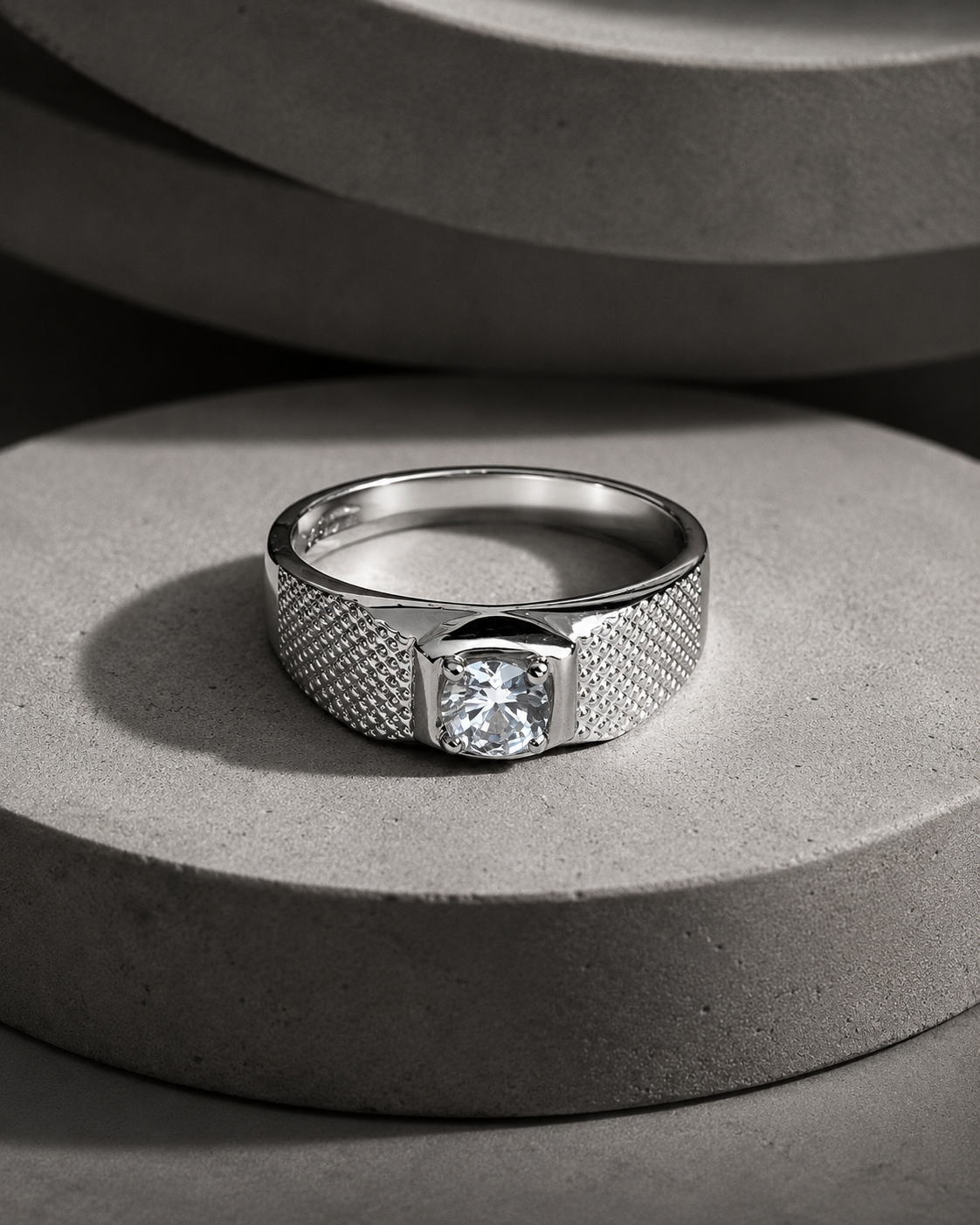 Solitaire Silver Ring