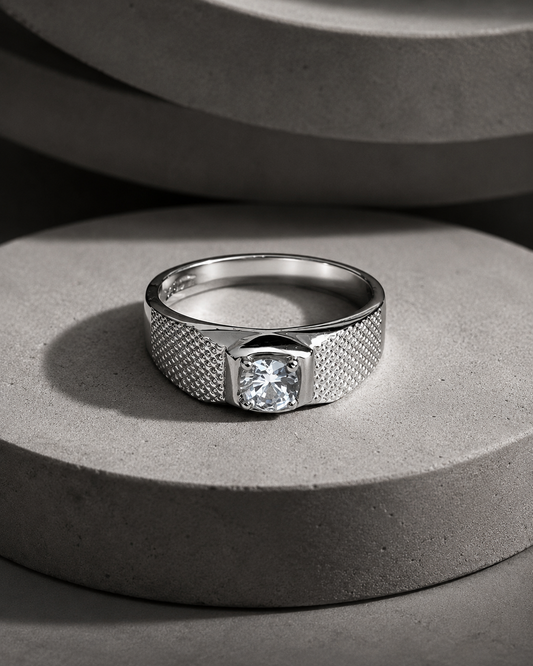 Solitaire Silver Ring