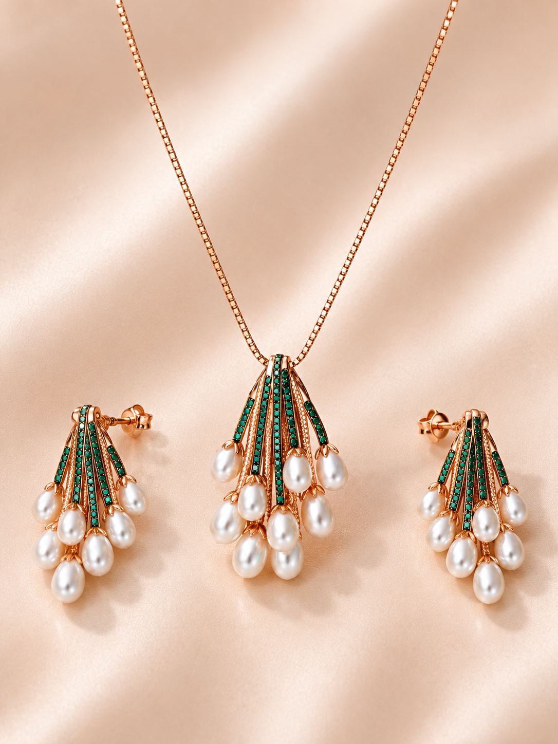 Premium Pearl Pendant Set