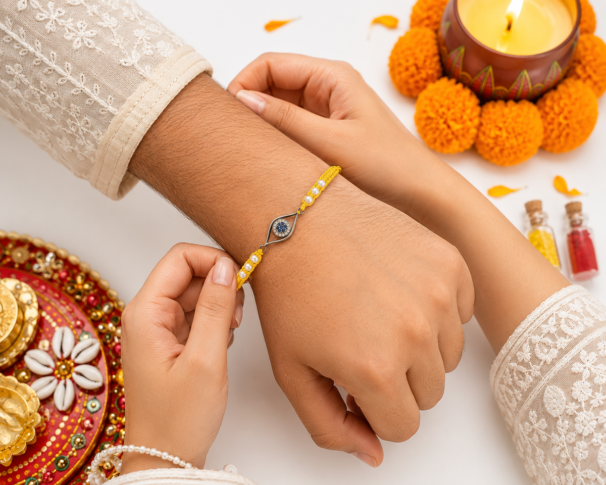 Evil Eye Silver Rakhi