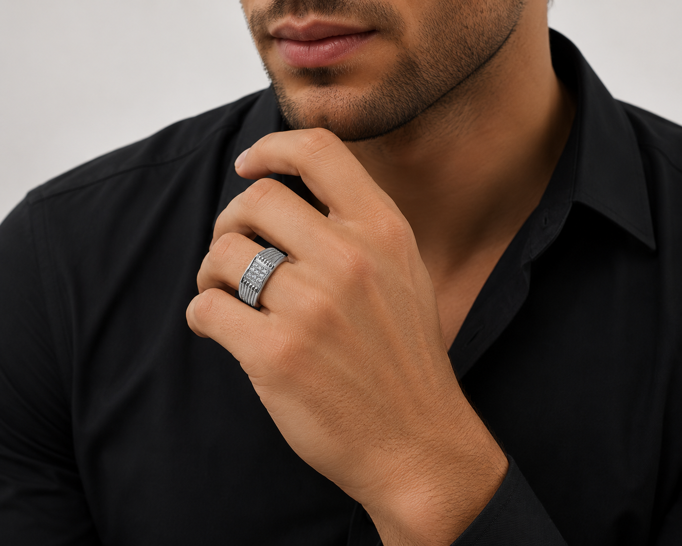 Studded Dot Silver Ring