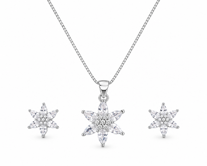 Floral Studded Pendant Set