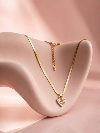 Studded Heart Minimal Pendant