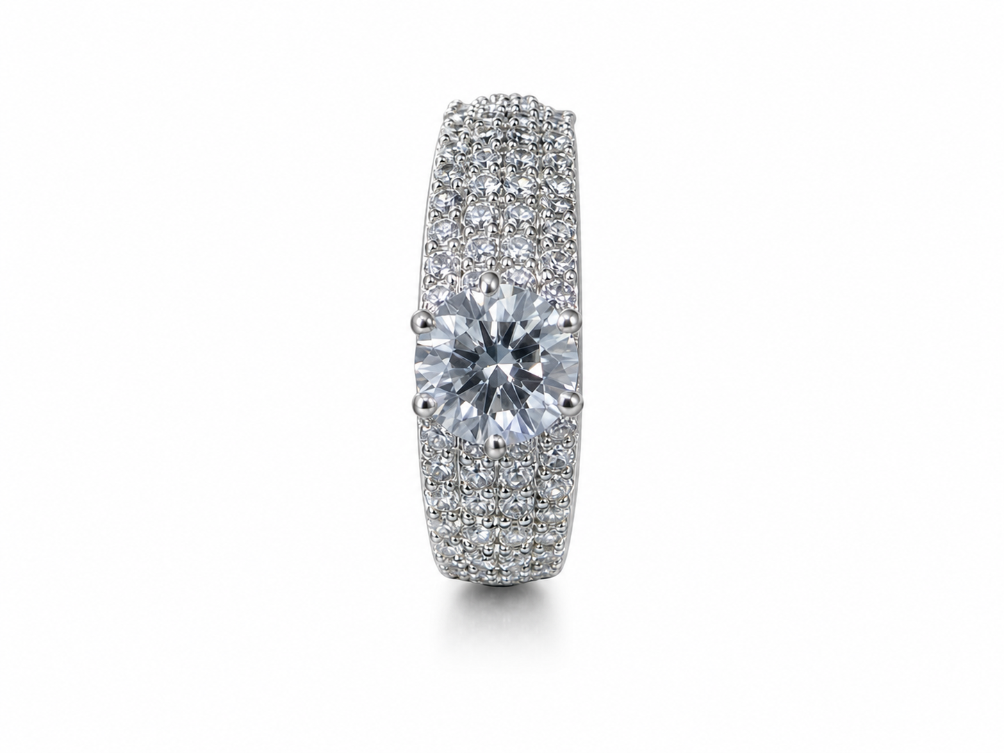 Studded Solitaire Ring