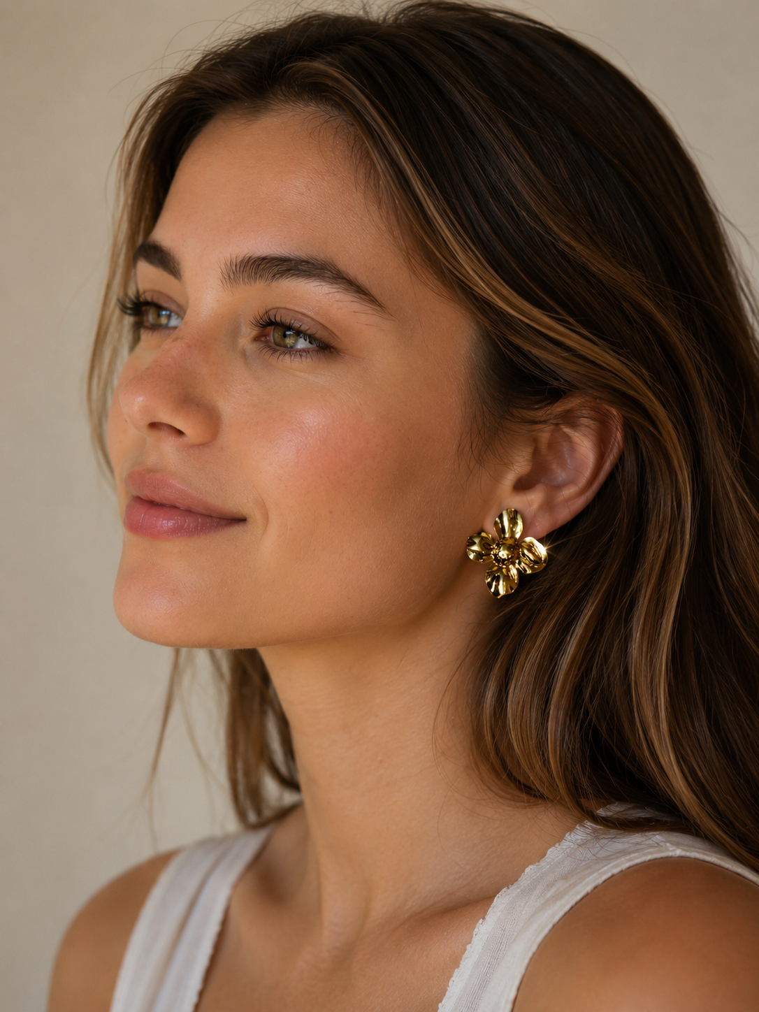 Gold Floral Earrings