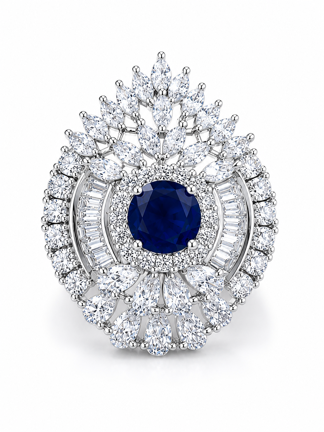Studded Blue Cocktail Ring