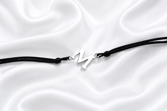 Letter M Handmade Silver Bracelet