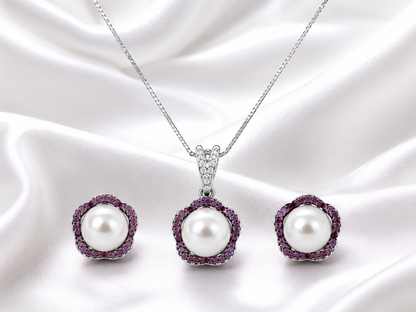 Floral Pink Premium Pendant Set