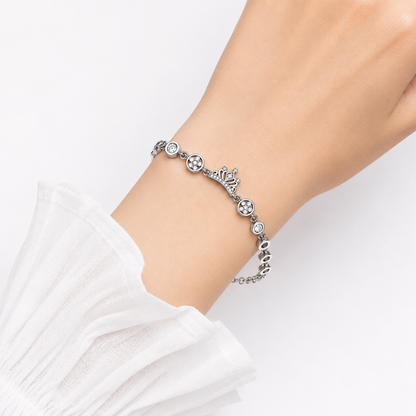 Crown Silver Chain Bracelet
