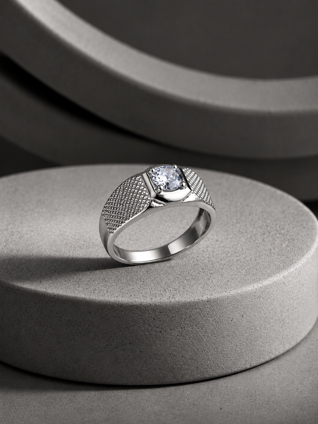 Solitaire Silver Ring