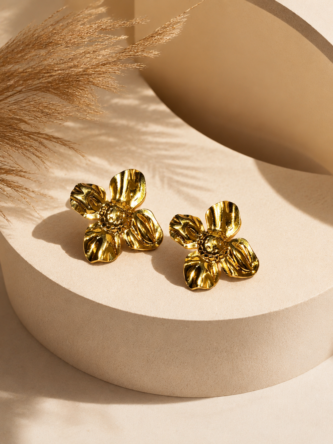 Gold Floral Earrings