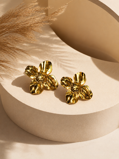 Gold Floral Earrings