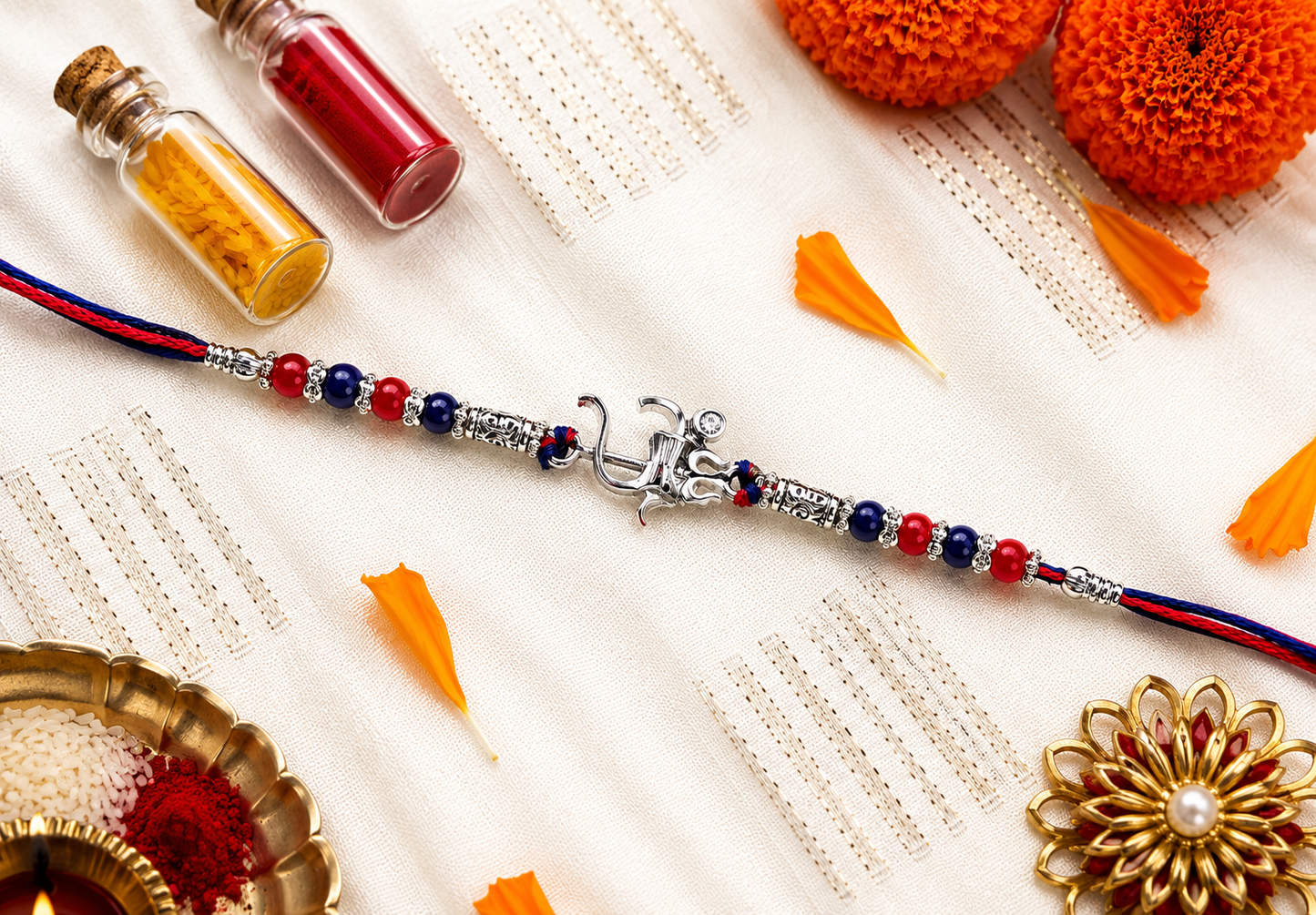 Om Silver Rakhi
