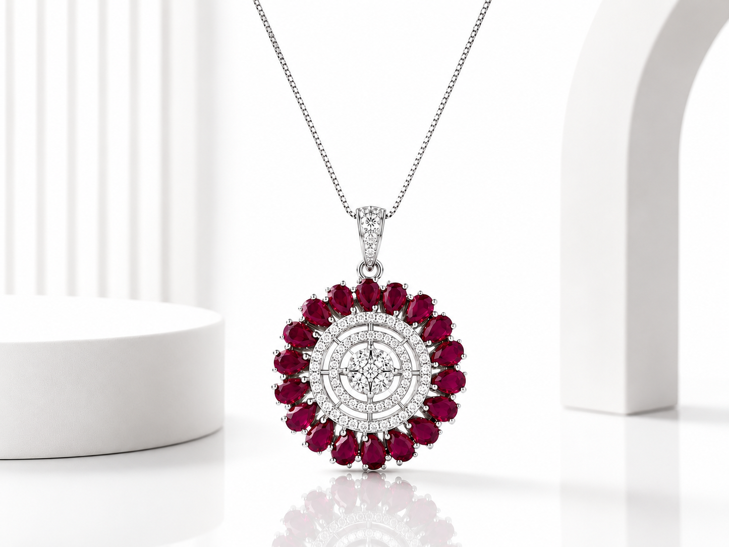 Royal Ruby Pendant Set