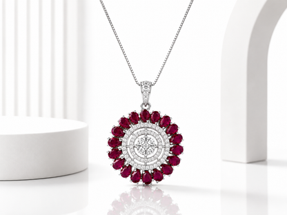 Royal Ruby Pendant Set
